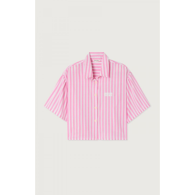 AMERICAN VINTAGE - CHEMISE AMPLE MC COL BOUTONNE
