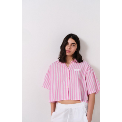 AMERICAN VINTAGE - CHEMISE AMPLE MC COL BOUTONNE
