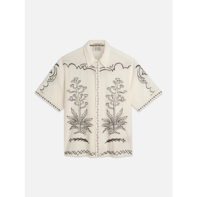 SCOTCH AND SODA - EMBROIDERED SEERSUCKER RELAXEDFIT SHORTSLEEVED