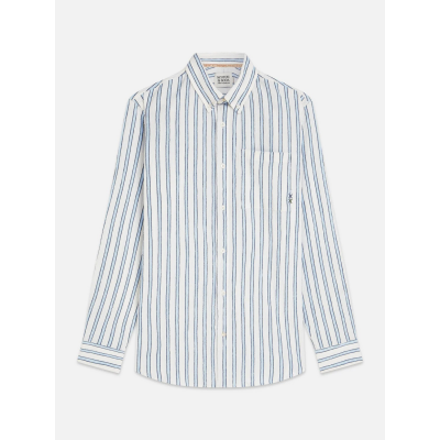 SCOTCH AND SODA - STRIPED CRINKLE STRUCTURE REGULARFIT SHIRT