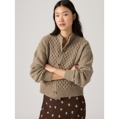 LEVIS - CHARLOTTE CREWNECK CARDIGAN MUSHROOM HEA