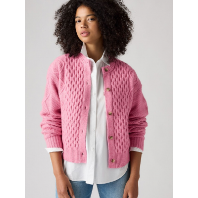 LEVIS - CHARLOTTE CREWNECK CARDIGAN WILD ROSE HE