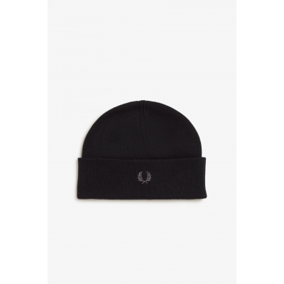 MERINO WOOL BEANIE - BLACK