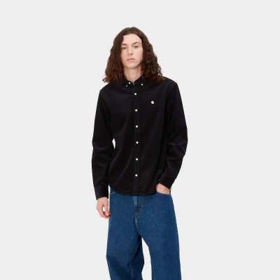 CARHARTT WIP - L/S MADISON CORD SHIRT - BLACK / WAX