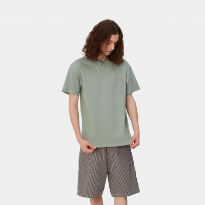 CARHARTT WIP - S/S CHASE T-SHIRT - GLASSY TEAL / GOLD