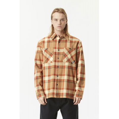 PICTURE - RELOWA SHIRT - PLAID WOOD ASH