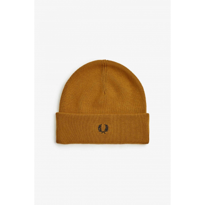 FRED PERRY - CLASSIC BEANIE - BLK/DRKCARAMEL