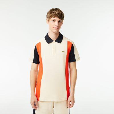 LACOSTE - SHORT SLEEVED RIBBED COLLAR SHIRT - LAPONIE/ABIMES