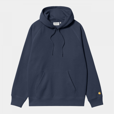 CARHARTT - HOODED CHASE SWEAT - BLUE / GOLD