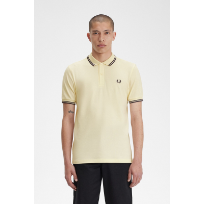 FRED PERRY - TWIN TIPPED FRED PERRY SHIRT - BEIGE