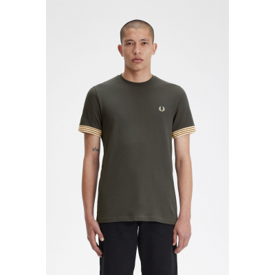 FRED PERRY - STRIPED CUFF T-SHIRT - VERT