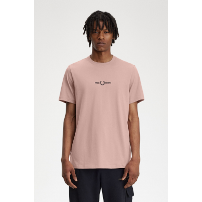 FRED PERRY - EMBROIDERED T-SHIRT - ROSE
