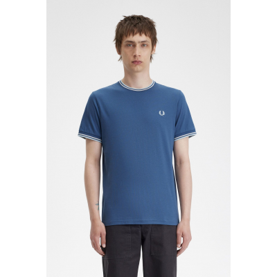 FRED PERRY - TWIN TIPPED T-SHIRT - BLEU