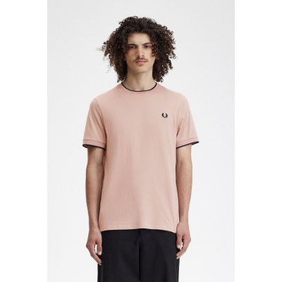 FRED PERRY - TWIN TIPPED T-SHIRT - ROSE