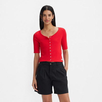 LEVIS - DRY GOODS WAFFLE TOP SCRIPT RED - ROUGE