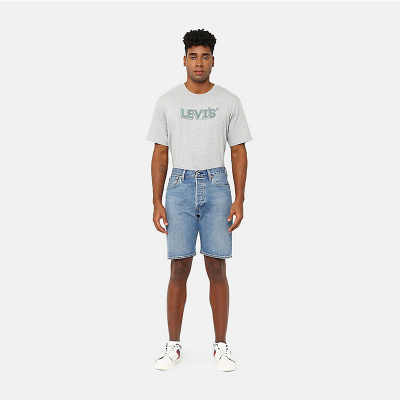 LEVIS - 501®ORIGINAL SHORTS 9AM ON BATTERY SHORT - MED INDIGO WORN IN