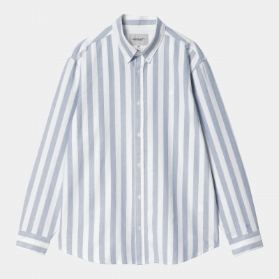 CARHARTT WIP - L/S DILLION SHIRT - DILLION STRIPE, BLEACH / WHITE