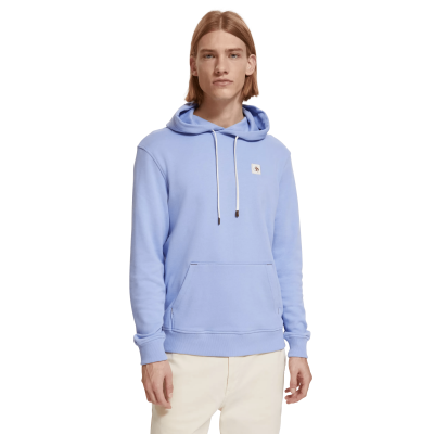 SCOTCH AND SODA - ESSENTIAL LOGO BADGE HOODIE - BLEU