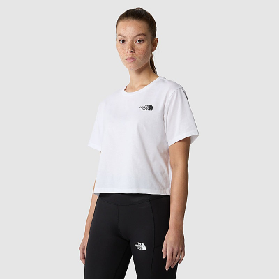 THE NORTH FACE - W SIMPLE DOME CROPPED SLIM TEE - BLANC