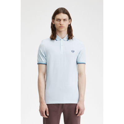 FRED PERRY - TWIN TIPPED FRED PERRY SHIRT - BLEU
