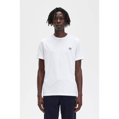 FRED PERRY - RINGER T-SHIRT - BLANC