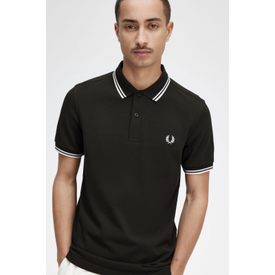 FRED PERRY - TWIN TIPPED FRED PERRY SHIRT - KAKI