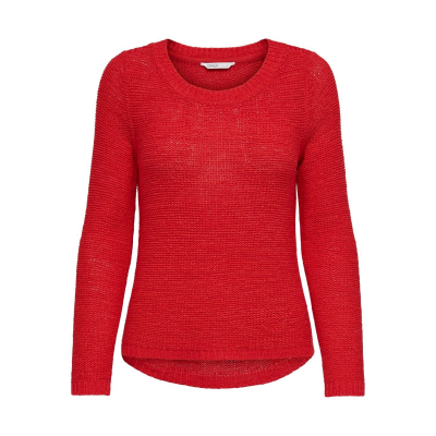 ONLY - ONLGEENA XO L/S PULLOVER KNT NOOS - FLAME SCARLET