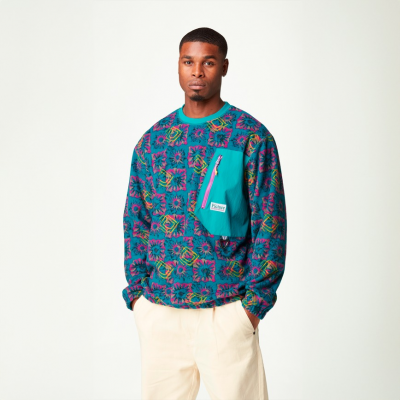 PICTURE - KIVARO FLEECE CREW - MULTICOLORE