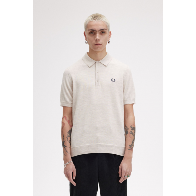 FRED PERRY - CLASSIC KNITTED SHIRT - BEIGE