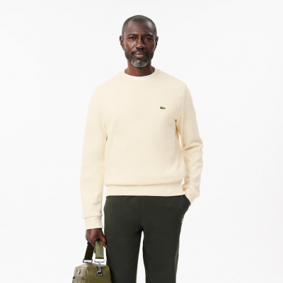 LACOSTE - SWEATSHIRT MOLLETON COL ROND - BEIGE