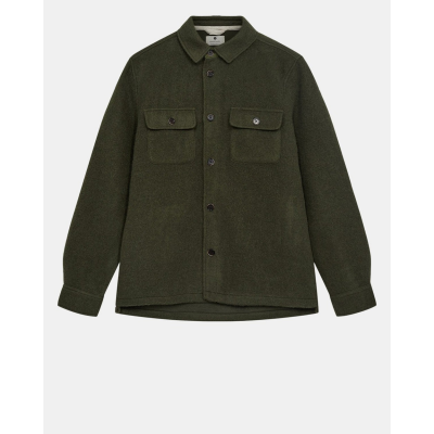 ANERKJENDT - AKOSCAR BOILED WOOL OVERSHIRT - VERT