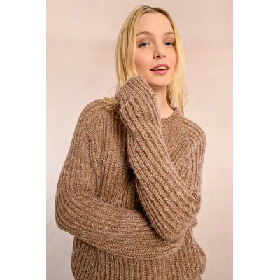 MOLLY BRACKEN - LADIES KNITTED SWEATER - MARRON