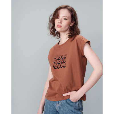 GRACE AND MILA - T-SHIRT - CAMEL