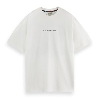 SCOTCH AND SODA - RELAXED FIT FRONT BACK ARTWORK TSHIRT - BLANC