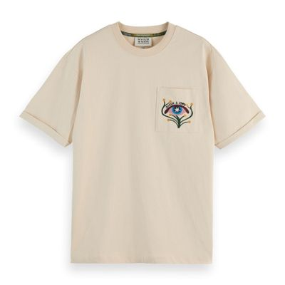 SCOTCH AND SODA - RELAXED FIT POCKET TSHIRT - BEIGE