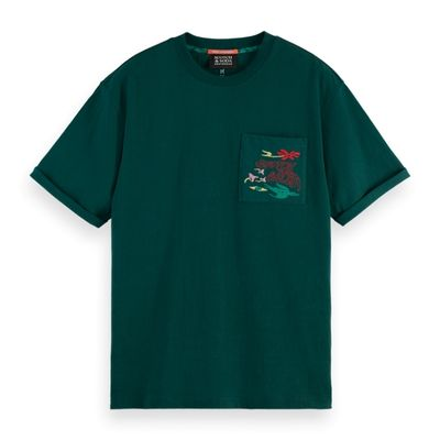 SCOTCH AND SODA - RELAXED FIT POCKET TSHIRT - VERT