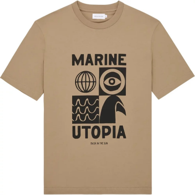 BASK IN THE SUN - MARINE UTOPIA TEE SHIRT - NATURAL