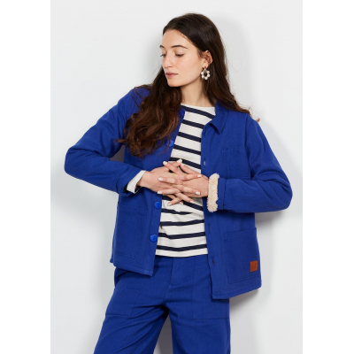 ARSENE ET LES PIPELETTES - VESTE ARSENE FEMME FOURRURE - BLEU