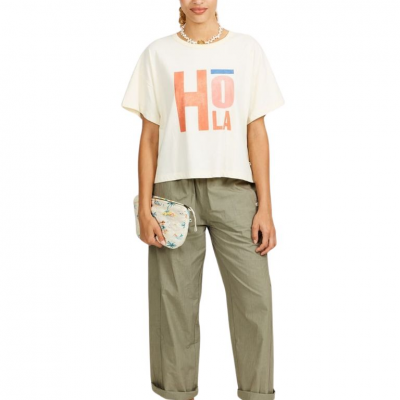 ARSENE ET LES PIPELETTES - T-SHIRT FEMME HOLA - BEIGE