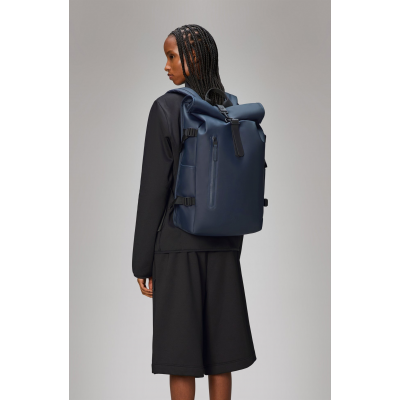 RAINS - ROLLTOP RUCKSACK LARGE W3 - BLEU