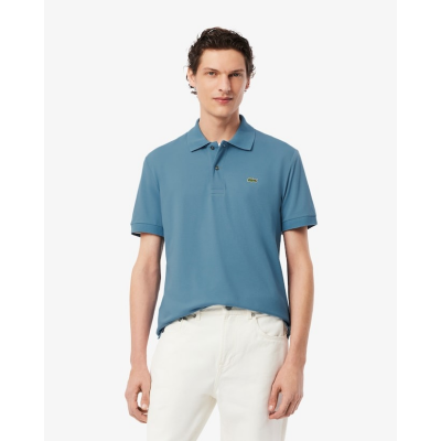 LACOSTE - POLO COL BORD COTES MANCHES COURTES - BLEU
