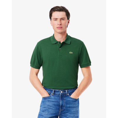 LACOSTE - POLO COL BORD COTES MANCHES COURTES - VERT