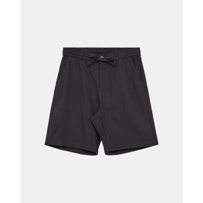 ANERKJENDT - AKLT JAMES COT/LINEN ELA SHORTS - NOIR
