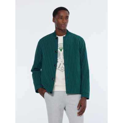 SCOTCH AND SODA - PINSTRIPED COTTON BLEND BOMBER JACKET