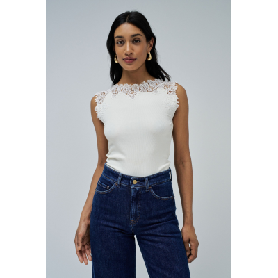 SALSA - BOAT NECK TOP WITH