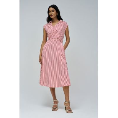 SALSA - PINSTRIPED DRESS WITH WA