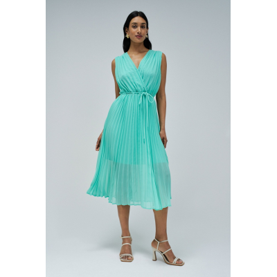 SALSA - PLEATED DRESS WITH BELT