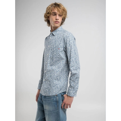 REPLAY - CHEMISE - BLEU