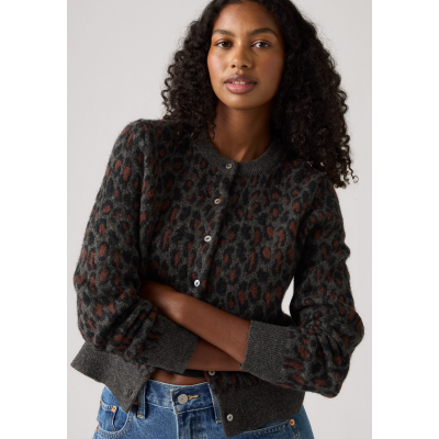 LEVIS - TARA WOOLY CARDIGAN DILARA LEOPARD CHARC - MULTICOLORE