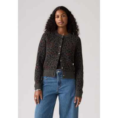 LEVIS - TARA WOOLY CARDIGAN DILARA LEOPARD CHARC - MULTICOLORE